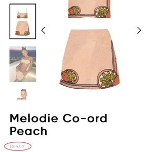 Oceanus swimwear Melodie co odd set in peach size medium
